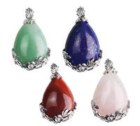 Danlai 4pcs Large Teardrop Crystal Pendants Crystal Pendant Charms for Jewelry Making Bulk Stone Pendants