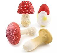 Danlai 4pcs/set Artificial Mushroom Simulation Model Lifelike Vegetable Fake Landscape Mushroom for Home Garden Decor