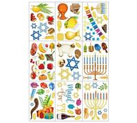 Danlai 9 Sheets Hanukkah Window Clings Double-sided Happy Hanukkah Window Stickers Hanukkah Party Supplies Window Decals
