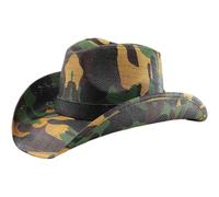 Danlai Army Green Camo Cowboy Hat Straw Hat Jazz Straw Cap Panama Paper Braid Grass Western United States Cowboy Cap