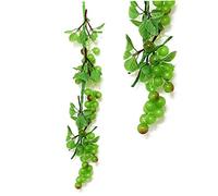 Danlai Artificial Grape Garland Fake Fruit Hanging Decoration Lifelike Simulation Plant Vine for Home Party Decor Photo Props