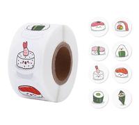 Danlai Cartoon Sushi Pattern Sticker 1inch Cute Aesthetic Sealing Sticker Round Baked Dessert Label Sticker