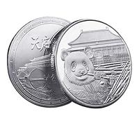 Danlai Chinese Embossed Panda Commemorative Coin Traditional Lucky Gold Silver Foil Coin Protective Art Collectable Gift
