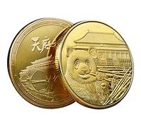Danlai Chinese Embossed Panda Commemorative Coin Traditional Lucky Gold Silver Foil Coin Protective Art Collectable Gift