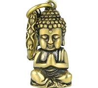 Danlai Copper Little Buddha Statue Key Ring Miniature Figurine Home Decoration Car Keychains Brass Girl Children's Gifts