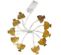Danlai Decorative String Lights 10 Led Hanukkah Menorah Lights Battery Operated for Judaism Wedding Bedroom Party Candelabra Decoration