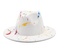 Danlai Felt Jazz Hat Classic Graffiti Jazz Hat Wide Brim Fedora Hat Fashion Panama Hat Hip Hop Jazz Hats for Women Men