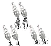 Danlai Halloween Metal Hair Clips 3pcs Skull Claws Ghost Hair Barrette Charms Hip Hop Hairpin Snap Hair Clips for Women