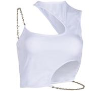 Danlai High Street Chain Crop Women Summer Y2k Clothes Off Shoulder Gothic Tops Asymmetrical Neck Sleeveless Tank Streetwear