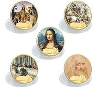 Danlai Italy Vinci Mona Lisa Commemorative Coin Collectibles Coins Metal Coins for Coins Souvenir