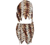 Danlai Leopard Caveman Costumes for Women Men, 1set Cavewoman Fancy Dress Indian Costume Carnival Halloween Party Set for Cavemen & Women Clubwear Costume