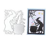 Danlai Metal Cutting Halloween Theme Witch Spider Paper Die Cuts Scrapbooking Embossing Stencil Template for Paper Card Making
