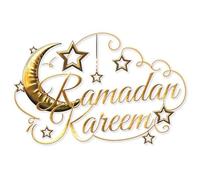 Danlai Ramadan Mubarak Decorations Gold Moon Wall Sticker Self-adhesive Walls Decals Eid Decor Wall Art Decals for Islamic