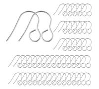 DanLingJewelry 100Pcs 20 Gauge Silver Colour Earring Hooks Stainless Steel Earring Hooks for Jewellery Making DIY Supplies