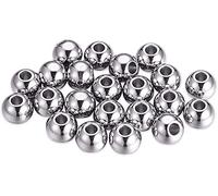 DanLingJewelry 100pcs 8mm 304 Stainless Steel Round Beads Metal Spacer Beads Tiny Smooth Beads for Necklaces Bracelets Jewelry Making 3mm Hole