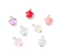 DanLingJewelry 100Pcs Craft Supplies Glass Crystal Little Star Pendant Charms for Jewelry Making Necklace Bracelet Earrings Accessories
