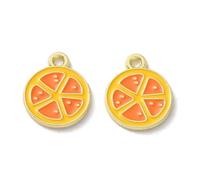DanLingJewelry 100Pcs Orange Enamel Charms Imitation Fruit Food Pendantss for DIY Bracelets Necklaces Jewelry Making