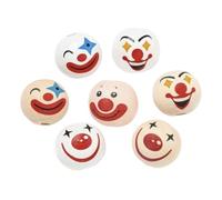 DanLingJewelry 100Pcs Random Clown Face Wood Round Ball Beads Spacer Printed Wooden Beads for DIY Craft Art Jewellery Making