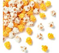 DanLingJewelry 100Pcs Resin Popcorn Decorations 2 Colors Mini Food Photo Prop Ornaments for DIY Craft Jewelry Making Decor Accessories