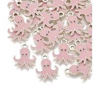 DanLingJewelry 100Pcs Sea Animal Enamel Charms Cute Ocean Octopus Charms Pendants for Earrings Necklaces Bracelets Keychain Craft Supplie