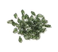 DanLingJewelry 100Pcs Transparent Acrylic Leaf Charms Green Tree Leaf Pendants for DIY Necklaces Jewelry Making