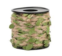 DanLingJewelry 10m/Roll Green Leaves Braided Jute String Olive Drab Leaf Twine String Ribbon with Spool for Wedding Home Garden Decoration Crafting