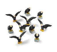 DanLingJewelry 10Pcs 2 Styles Mini Resin Bald Eagle Black Wildlife Bird Statues Realistic Animal Figures for Home Office Desk Decor Shelf Display