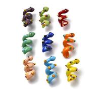 DanLingJewelry 10Pcs Animal Lampwork Beads Handmade Bumpy Enamel Glass Snake Shaped Beads for DIY Bracelets Necklaces Jewelry Making