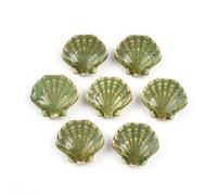DanLingJewelry 10Pcs Antique Yellow Green Handmade Printed Shell Porcelain Beads Bulk for Boho Necklaces Bracelets Jewellery Making