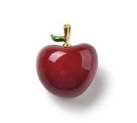 DanLingJewelry 10Pcs Brass Enamel Dark Red Apple Charms Pendants Findings 3D Fruit Food Hanging Ornaments for Jewelry Making Keychains Crafts