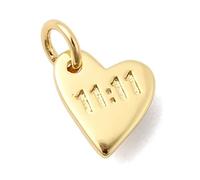 DanLingJewelry 10Pcs Brass Heart Charms with Number Golden Mini Love Heart Pendants for DIY Keychain Bracelets Jewelry Making
