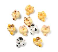 DanLingJewelry 10Pcs Cat Donut Shape Brooches Cute Animals Pin Badges Mini Doughnut Sweet Food Lapel Pins for Backpacks Clothing Bags