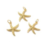DanLingJewelry 10Pcs Cute Brass Starfish Charms Elegant Metal Sea Animal Dangle Charms for Jewellery Making Necklace Bracelet Crafts