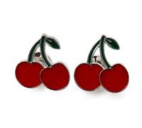DanLingJewelry 10Pcs Cute Red Cherry Brooch Pin Enamel Fruit Lapel Badge Pins for DIY Backpacks Clothing Hat Bags Jewelry Gifts 24x23x2mm
