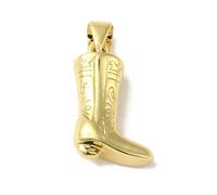 DanLingJewelry 10Pcs Elegant Brass Shoes Dangle Charms Metal West Cowboy Boots Charms for Jewelry Necklace Bag Decor Making