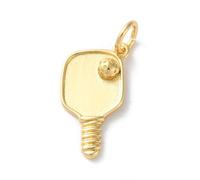 DanLingJewelry 10Pcs Golden Color Ball Game Sport Charms Brass Table Tennis Racket Pendants for DIY Crafts Jewelry Making Bracelets Necklaces
