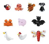 DanLingJewelry 10Pcs Handmade Lampwork Glass Animal Beads Dog Octopus Crab Bumpy Beads for DIY Jewellery Making