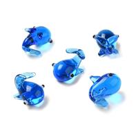 DanLingJewelry 10Pcs Handmade Tiny Whale Figurines Lampwork Glass Sea Ocean Animal Ornaments for Home Office Table Display Decor
