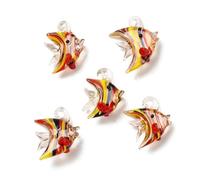 DanLingJewelry 10Pcs Handmade Tropical Fish Charms Lampwork Sea Animal Pendants for Jewelry Making Bag Ornaments