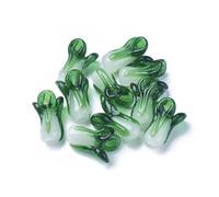 DanLingJewelry 10Pcs Handmade Vegetable Lampwork Beads Green Cabbage Glass Spacer Beads for DIY Jewellery Making