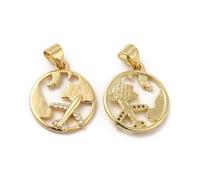 DanLingJewelry 10Pcs Hollow Flat Round Earth Pendants Cubic Zirconia Airplane Map Travel Charms for Jewellery Making Bracelets Necklace Crafts