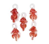 DanLingJewelry 10Pcs Marine Life Red Octopus Handmade Lampwork Glass Pendants 3D Ocean Sea Animal Charms for Necklace Jewelry Making