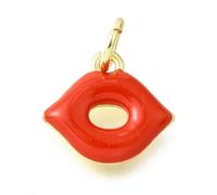 DanLingJewelry 10Pcs Mouth Shape Ornaments Mini Brass Enamel Red Lip Charms Pendants for DIY Jewellery Making Necklaces Bracelets Keychains