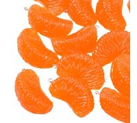 DanLingJewelry 10Pcs Orange Slices Fruit Resin Pendants Imitation Food Hanging Ornaments for DIY Craft Earring Bracelet Necklace Jewelry Making