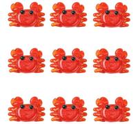 DanLingJewelry 10Pcs Red Crab Lampwork Beads Handmade Glass Ocean Animals Spacer Loose Beads for DIY Necklaces Bracelets Jewellery Making