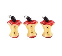 DanLingJewelry 10Pcs Resin Apple Core Pendants Red Imitation Food Fruit Charms for Jewelry Making Necklaces Bracelet Keychain