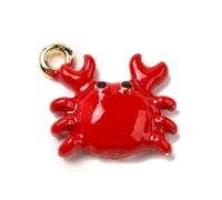 DanLingJewelry 10Pcs Sea Ocean Animals Charm Pendants Mini Marine Life Red Crab Enamel Charms for Jewellery Making Necklaces Bracelets