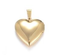DanLingJewelry 10Pcs Stainless Steel Heart Shaped Photo Locket Charms Valentine Love Heart Photo Frame Charms for Memorial Jewelry Making Necklaces