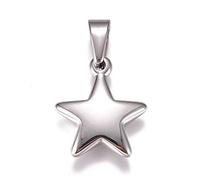 DanLingJewelry 10Pcs Stainless Steel Star Charms Metal Five Pointed Stars Shaped Charms Celestial Star Hanging Pendants for DIY Jewellery Making