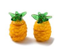 DanLingJewelry 10Pcs Yellow Pineapple Beads Handmade Lampwork Glass Summer Mini Fruit Glass Beads for Jewelry Making Bracelet Crafts Keychain